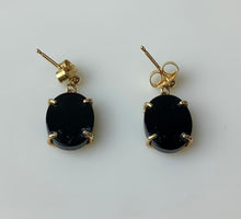 Load image into Gallery viewer, 10K Black Hills Gold Onyx Angel Dangle Stud Earrings (1.7g)
