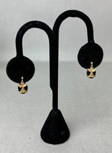 Load image into Gallery viewer, 10K Black Hills Gold Onyx Angel Dangle Stud Earrings (1.7g)
