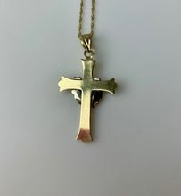 Load image into Gallery viewer, 14K Gold Two-Tone 1.25&quot; Cross Pendant on 16&quot; Chain (2.2g)
