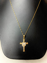 Load image into Gallery viewer, 14K Gold Two-Tone 1.25&quot; Cross Pendant on 16&quot; Chain (2.2g)
