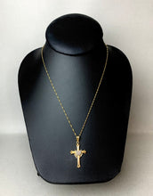 Load image into Gallery viewer, 14K Gold Two-Tone 1.25&quot; Cross Pendant on 16&quot; Chain (2.2g)
