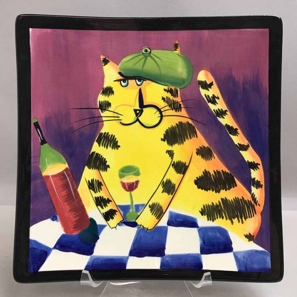 Decorative Cat Plate (9.5x9.5)