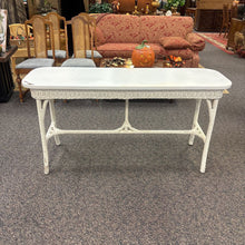 Load image into Gallery viewer, White Wicker Sofa Table (30x60x18)
