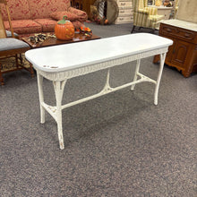 Load image into Gallery viewer, White Wicker Sofa Table (30x60x18)
