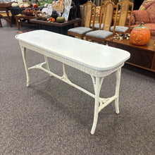 Load image into Gallery viewer, White Wicker Sofa Table (30x60x18)

