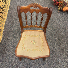 Load image into Gallery viewer, Embroidered Seat Walnut Chair (32x17x17)
