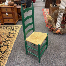 Load image into Gallery viewer, Green Ladder Back Wicker Seat Chair (42x18x15)
