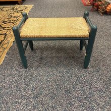 Load image into Gallery viewer, Green Wicker Ottoman (15x21x12) AS IS
