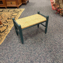 Load image into Gallery viewer, Green Wicker Ottoman (15x21x12) AS IS
