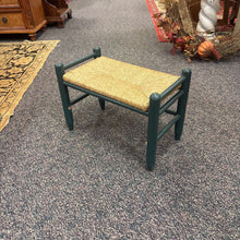 Load image into Gallery viewer, Green Wicker Ottoman (15x21x12) AS IS
