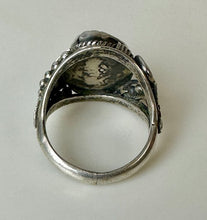 Load image into Gallery viewer, Vintage Navajo Sterling Kingman Turquoise Ring Signed sz 12.5
