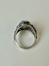 Load image into Gallery viewer, Vintage Navajo Sterling Kingman Turquoise Ring Signed sz 12.5
