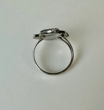 Load image into Gallery viewer, Vintage Sterling Turquoise Two-Stone Feather Flourish Ring As-Is sz 8
