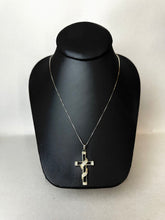 Load image into Gallery viewer, Vintage Sterling Cubic Zirconia 1.75&quot; Cross Pendant on 19&quot; Chain As-Is
