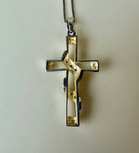 Load image into Gallery viewer, Vintage Sterling Cubic Zirconia 1.75" Cross Pendant on 19" Chain As-Is
