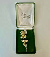 Load image into Gallery viewer, Vintage Pastelli Goldtone Rose Brooch Pin in Original Box (3")
