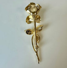 Load image into Gallery viewer, Vintage Pastelli Goldtone Rose Brooch Pin in Original Box (3")
