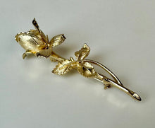 Load image into Gallery viewer, Vintage Pastelli Goldtone Rose Brooch Pin in Original Box (3")
