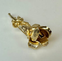 Load image into Gallery viewer, Vintage Pastelli Goldtone Rose Brooch Pin in Original Box (3")
