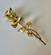 Load image into Gallery viewer, Vintage Pastelli Goldtone Rose Brooch Pin in Original Box (3")
