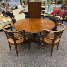 Load image into Gallery viewer, Mahogany Table (28x50) w/2 18&quot; Leaves and 4 Barrel Chair Rattan Seat (30x25x20)
