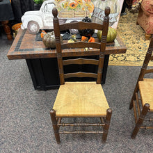 Load image into Gallery viewer, Walnut Ladder Back Rattan Seat Chair (42x18x16)
