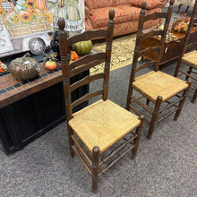 Load image into Gallery viewer, Walnut Ladder Back Rattan Seat Chair (42x18x16)
