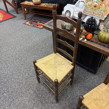 Load image into Gallery viewer, Walnut Ladder Back Rattan Seat Chair (42x18x16)
