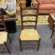 Load image into Gallery viewer, Walnut Ladder Back Rattan Seat Chair (42x18x16)
