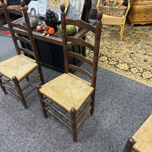 Load image into Gallery viewer, Walnut Ladder Back Rattan Seat Chair (42x18x16)
