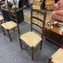 Load image into Gallery viewer, Walnut Ladder Back Rattan Seat Chair (42x18x16)
