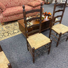 Load image into Gallery viewer, Walnut Ladder Back Rattan Seat Chair (42x18x16)
