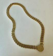 Load image into Gallery viewer, Vintage Park Lane Goldtone Panther Link Black Enamel Rhinestone Necklace (18&quot;)
