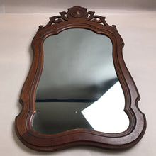 Load image into Gallery viewer, Antique Dark Wood Framed Wall Mirror (28x15)
