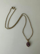 Load image into Gallery viewer, 14K Gold Ruby Diamond Pendant on 18&quot; Gold Plated Chain (3.0g)
