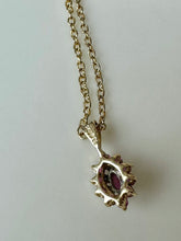Load image into Gallery viewer, 14K Gold Ruby Diamond Pendant on 18&quot; Gold Plated Chain (3.0g)
