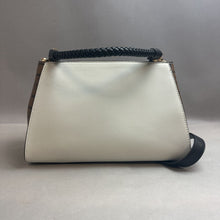 Load image into Gallery viewer, Guess Ivory Combo Pebbled Faux Leather Averi Satchel Purse (8x12.5x5&quot;)
