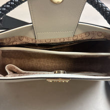 Load image into Gallery viewer, Guess Ivory Combo Pebbled Faux Leather Averi Satchel Purse (8x12.5x5&quot;)
