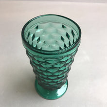 Load image into Gallery viewer, Vintage Teal Indiana Whitehall Colony Cubist Footed Iced Tea Blue Green Glass (6&quot;)(As Is)
