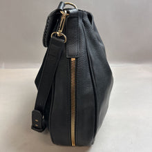 Load image into Gallery viewer, H&amp;M Black Faux Leather &amp; Suede Hobo Bag Purse w/ Crossbody Strap (14x16x4&quot;)
