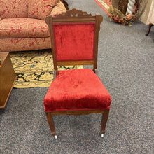 Load image into Gallery viewer, Red Velvet / Walnut Chair (26x19x17)
