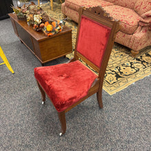 Load image into Gallery viewer, Red Velvet / Walnut Chair (26x19x17)
