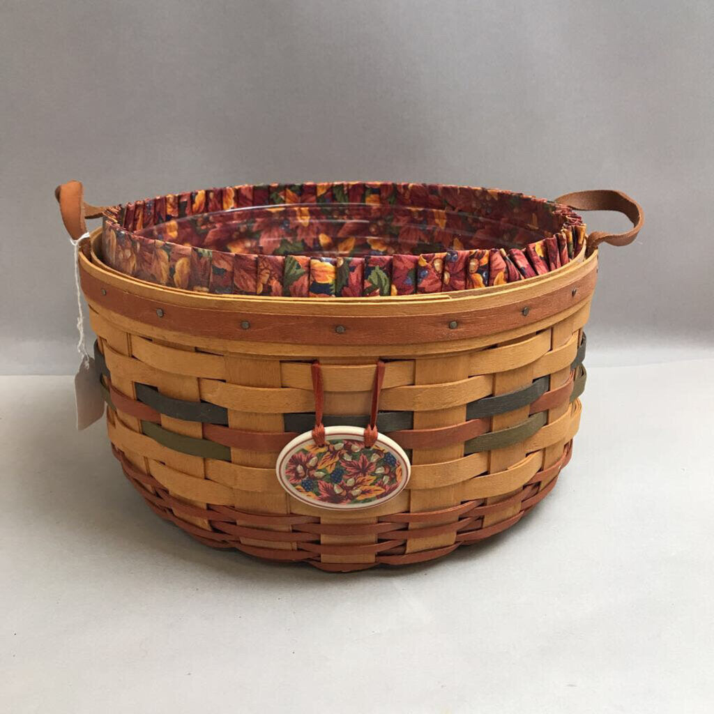 Longaberger Shades of Autumn Basket of Plenty #15563 (1995) (~6.5x12x12)
