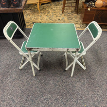Load image into Gallery viewer, Child&#39;s Metal Folding Table (22x23x23) w/2 Metal Folding Chairs
