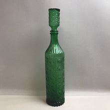 Load image into Gallery viewer, Vintage Green Glass Italian &#39;Ravioli&#39; Decanter Bottle (17.5&quot;)
