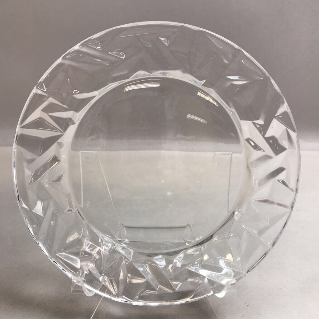 Tiffany & Co. Clear Rock Cut Lead Crystal Round Plate (8