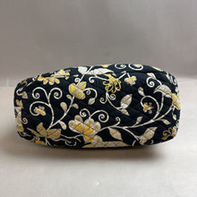 Load image into Gallery viewer, Vera Bradley Black Yellow Bird Floral Print Quilted Shoulder Tote Purse (9x16x5&quot;)
