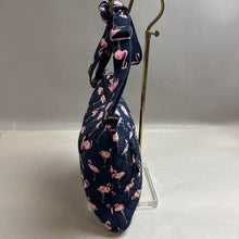 Load image into Gallery viewer, Vera Bradley Navy Flamingo Print Quilted Crossbody Purse (11x11x2&quot;)
