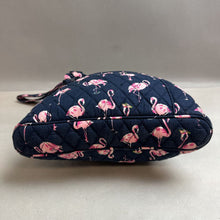 Load image into Gallery viewer, Vera Bradley Navy Flamingo Print Quilted Crossbody Purse (11x11x2&quot;)
