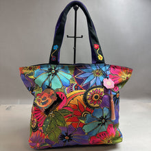 Load image into Gallery viewer, Laurel Burch Multicolor Floral Embroidered Sequin Detail Tote Purse NWT (15x20x6&quot;)
